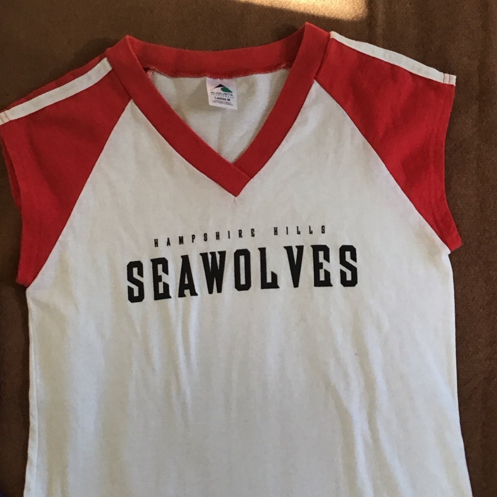New Hampshire SeaWolves Augusta Sportswear Red and White  Tee Large